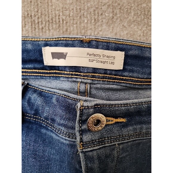 Levis 512 Perfectly Shaping Straight Leg Jeans Womens 16W Blue Stretch - Picture 5 of 8
